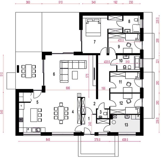 Parter projektu Arnika bez garażu [B]