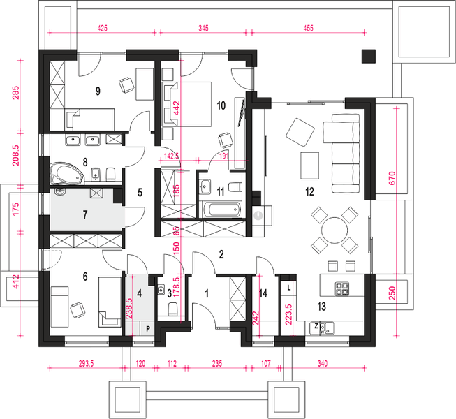 Parter projektu Klara bez garażu [B1]