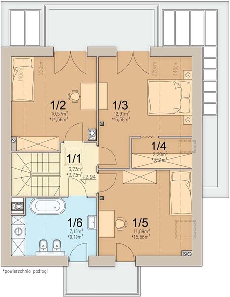 Poddasze projektu Lungo 4 modern