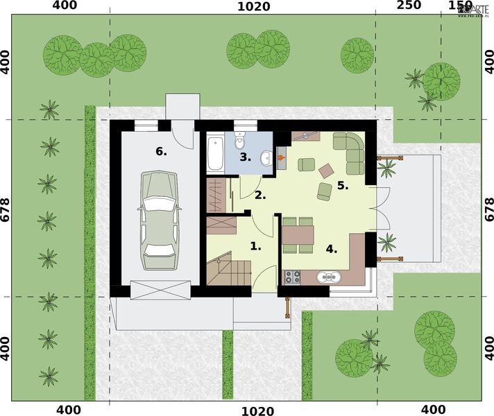 Parter projektu Orlean 8 C dom mieszkalny, całoroczny