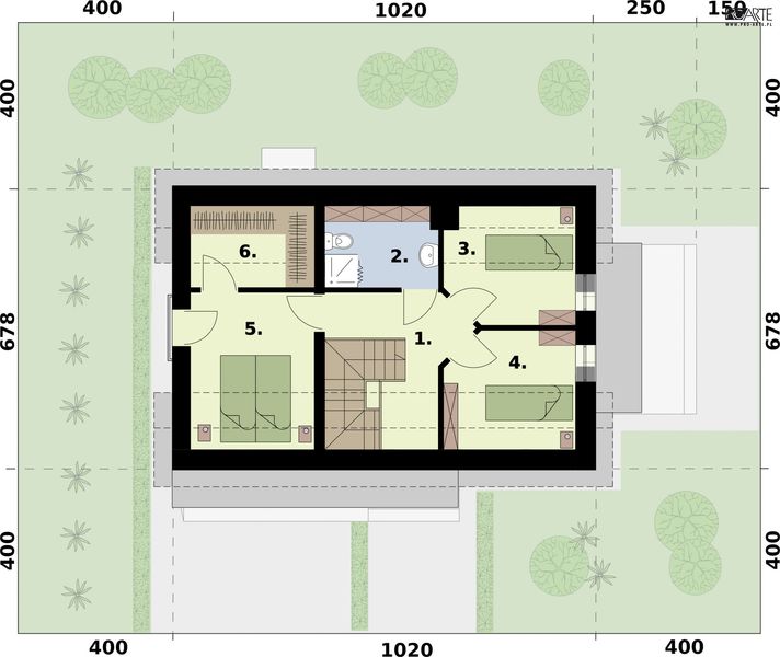 Poddasze projektu Orlean 8 C dom mieszkalny, całoroczny