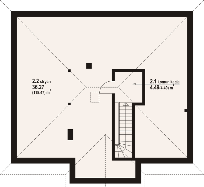 Poddasze projektu Andrzejów a1m