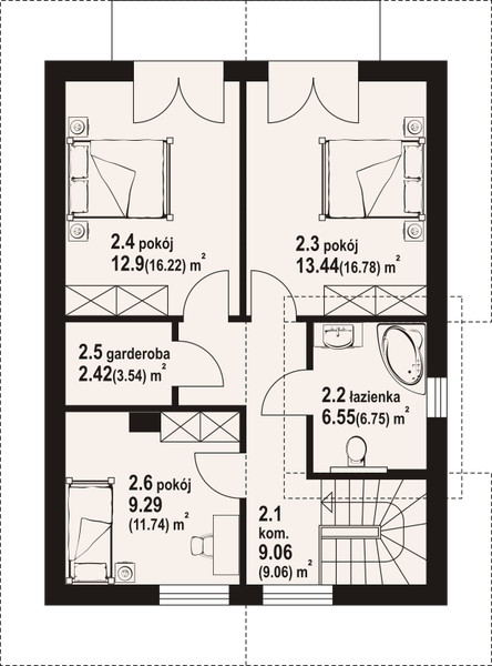Poddasze projektu Gniazdowo a3
