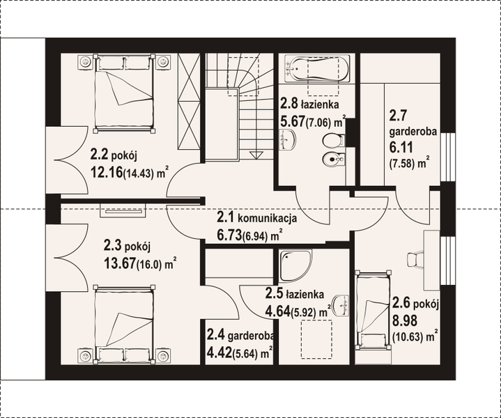Poddasze projektu Gryfinowo a1m
