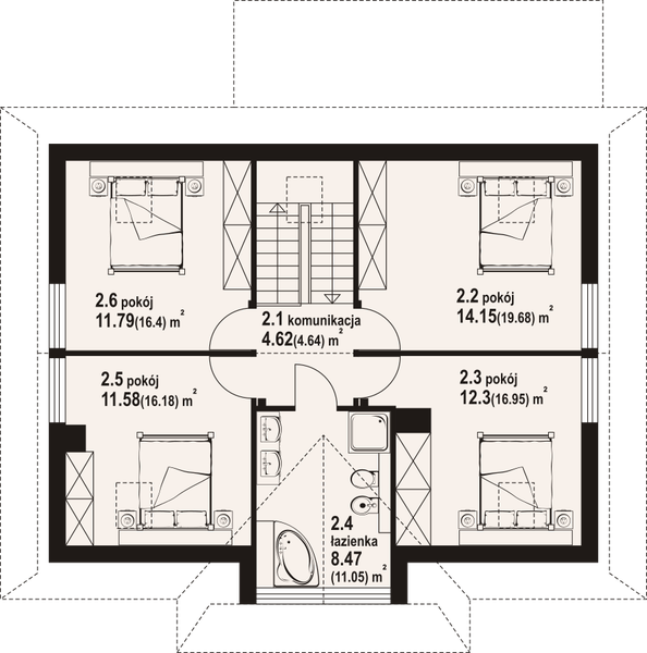Poddasze projektu Jurgów średni 35 dw