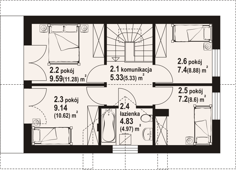 Poddasze projektu Żarki aa 70