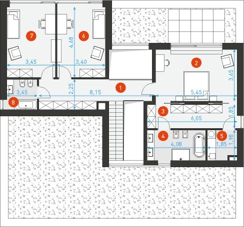 Piętro 1 projektu Modern 1