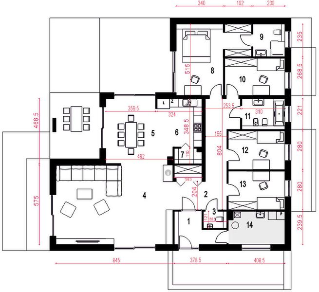 Parter projektu Arnika II bez garażu [B]