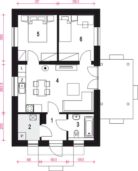 Parter projektu Iwo bez garażu [B]
