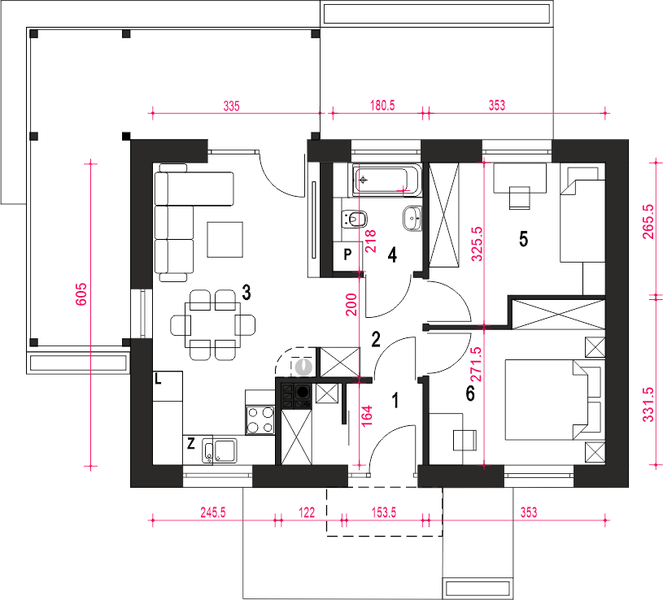 Parter projektu Karmelek bez garażu [B]
