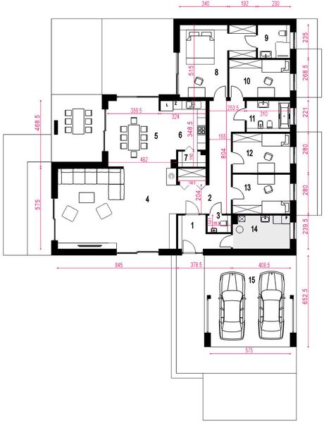 Parter projektu Arnika II z wiatą [A1]