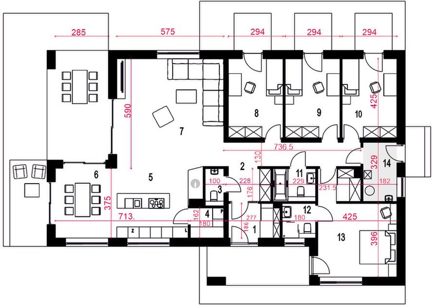 Parter projektu Ślęza bez garażu [B]