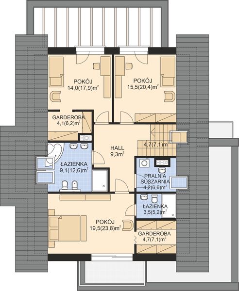 Poddasze projektu APS 268 wariant 2