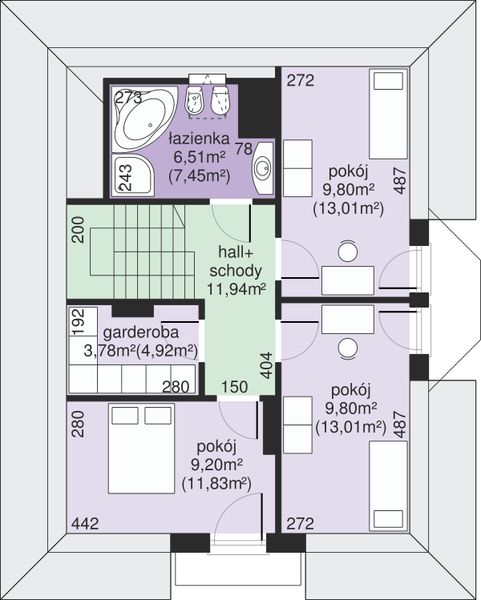 Poddasze projektu Dom przy Sielskiej 10
