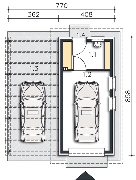 Parter projektu Garaż G14a