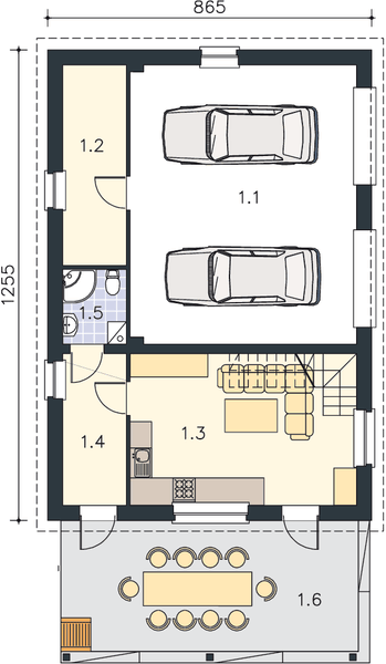 Parter projektu Garaż G21a