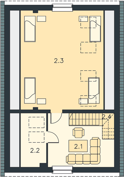 Poddasze projektu Garaż G21a