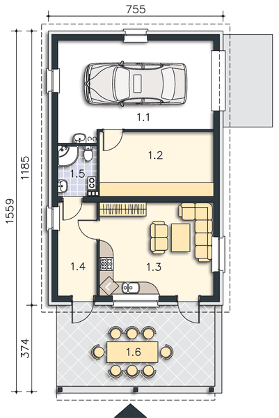 Parter projektu Garaż G21b