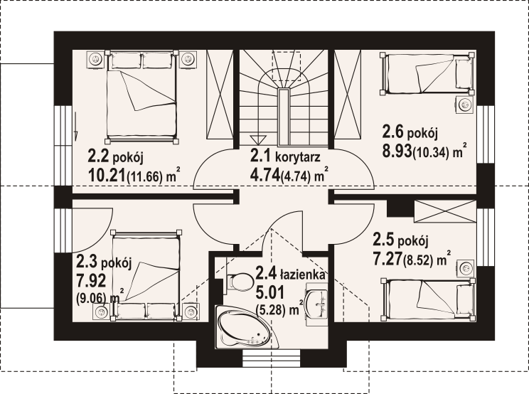 Poddasze projektu Janowo aa 70