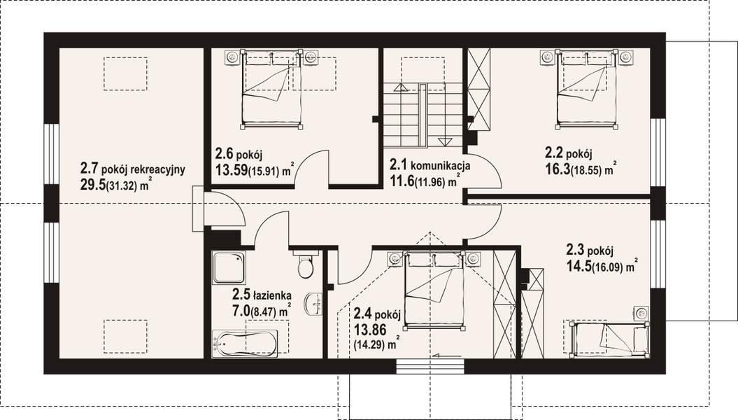 Poddasze projektu Karowice m22g