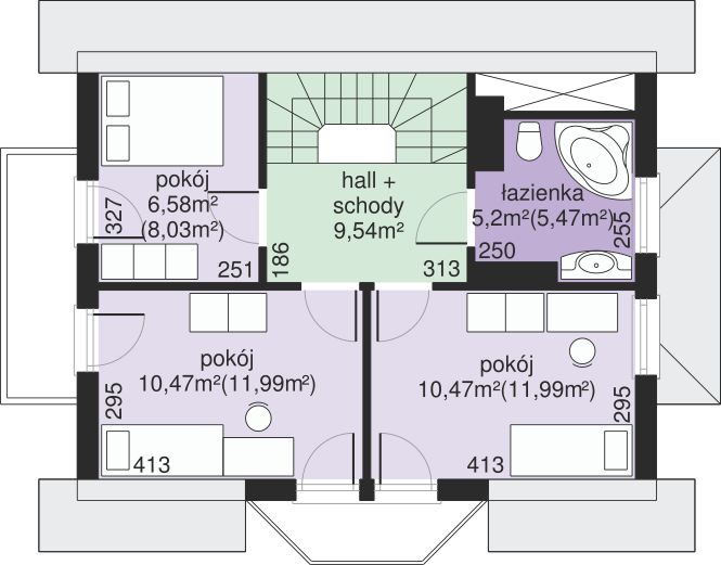 Poddasze projektu Dom przy Kalinowej 6