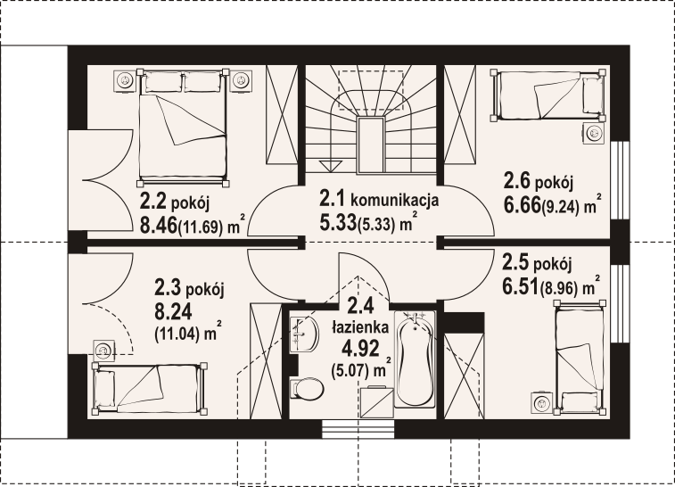 Poddasze projektu Żarki aa 70 dw