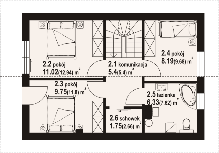 Poddasze projektu Bartkowo aa 70