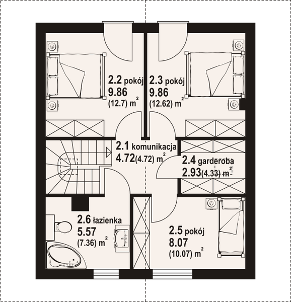 Poddasze projektu Grodziec aa 70 dw
