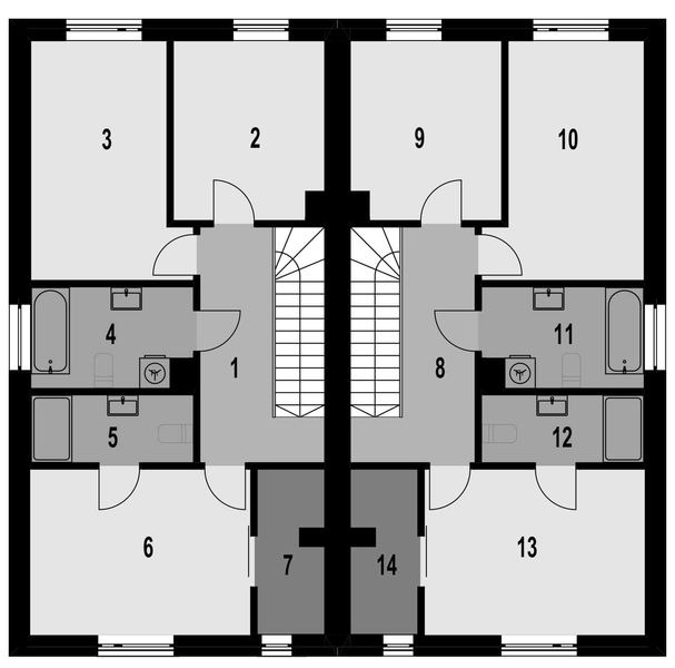 Piętro 1 projektu Eco 44 - bliźniak