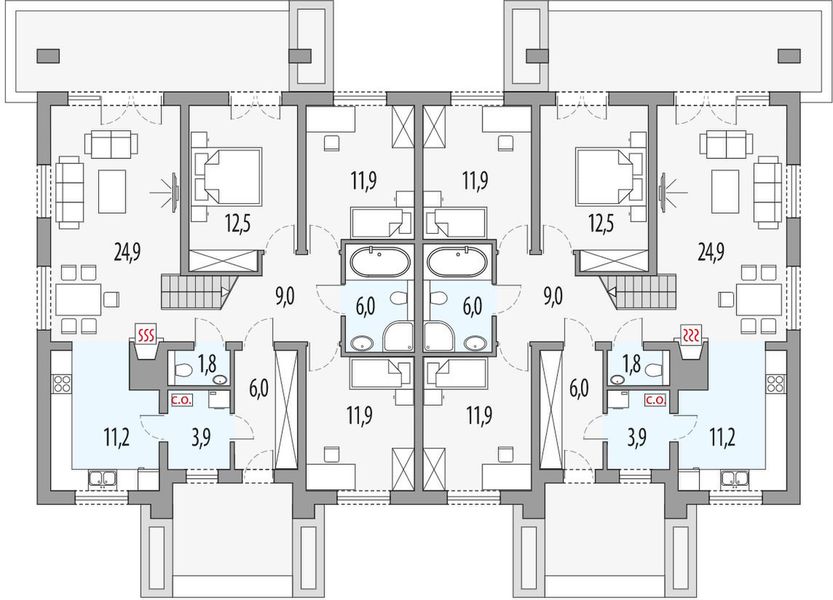 Parter projektu Małgosia dd - dwulokalowy
