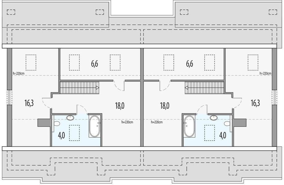 Poddasze projektu Małgosia dd - dwulokalowy