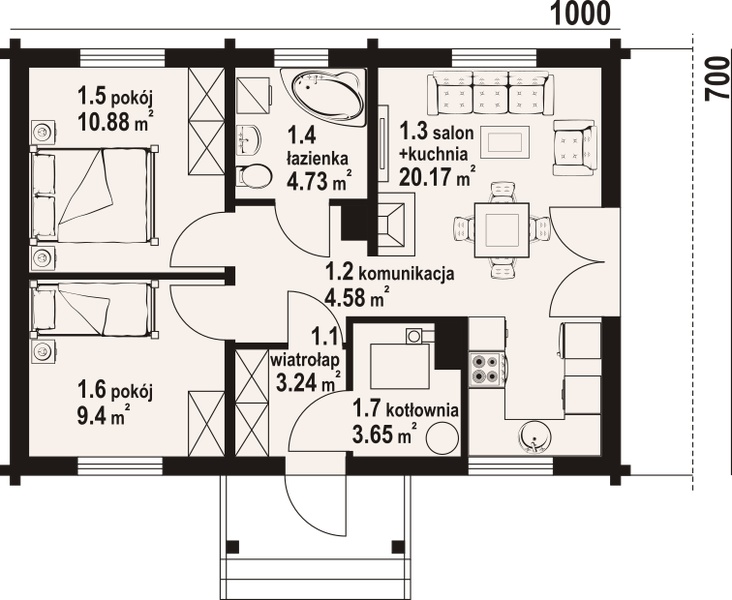 Parter projektu Miłków 15 dw