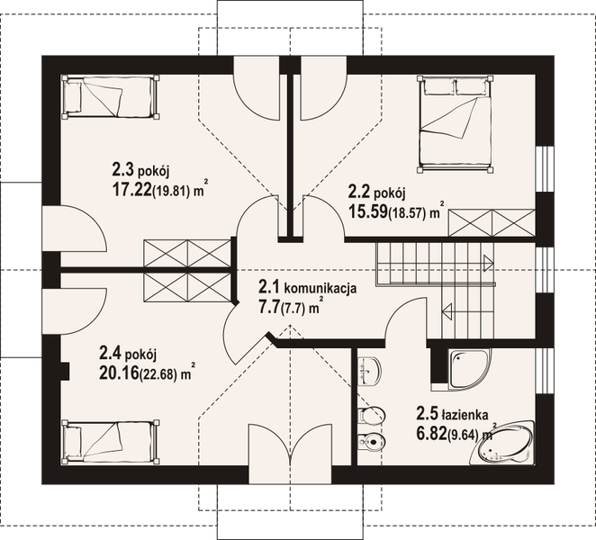 Poddasze projektu Piotrowice r