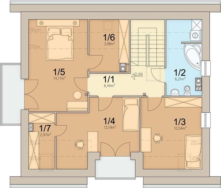 Poddasze projektu Tofi 4 modern