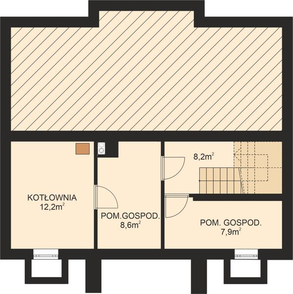 Piwnica projektu APS 206 wariant 2