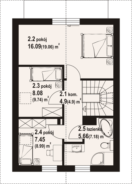 Poddasze projektu Gąsawa aa 70