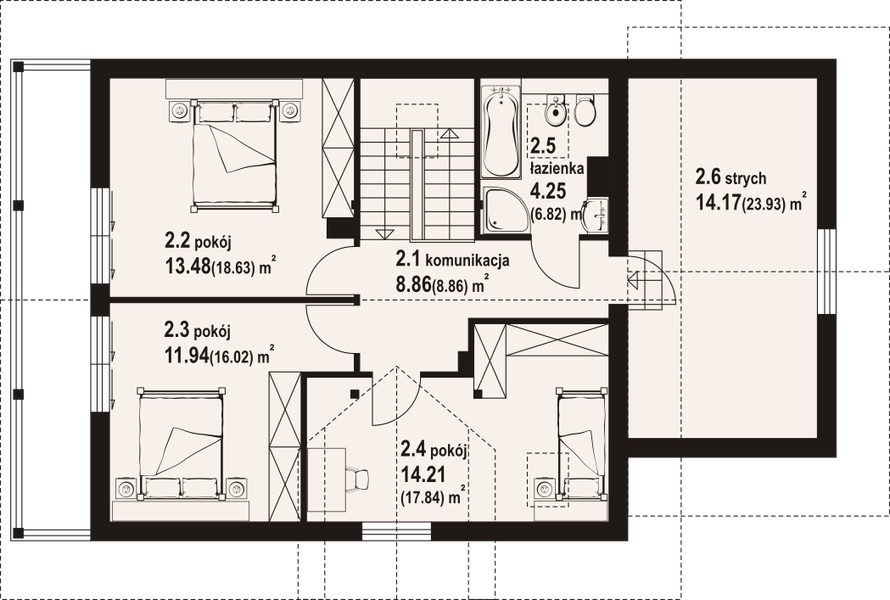 Poddasze projektu Osiek 11g dws