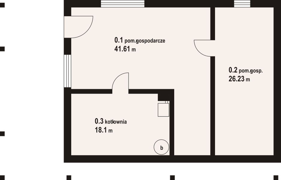 Piwnica projektu Świdnica 45 m