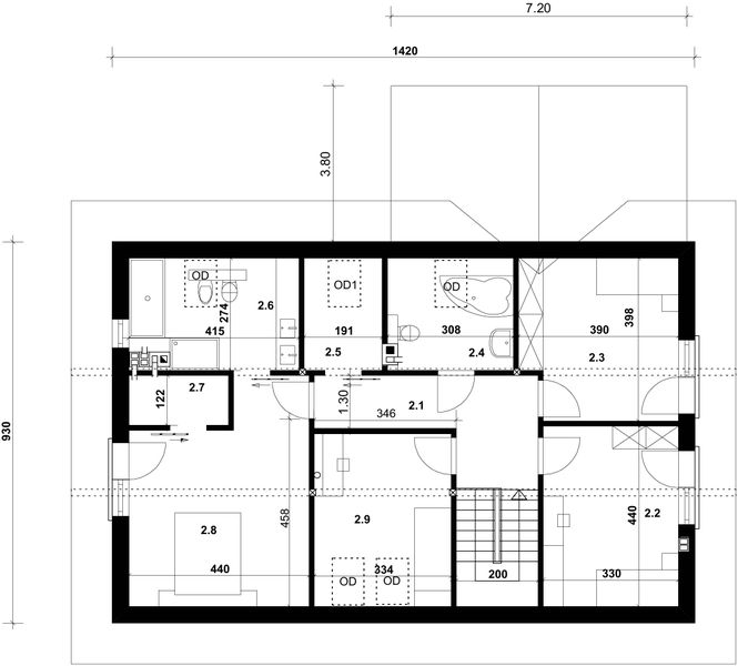Poddasze projektu Komfort 1