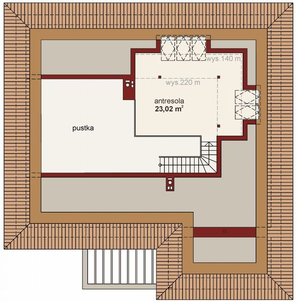 Poddasze projektu Domena 140 B
