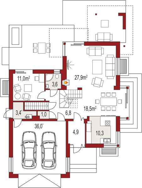Parter projektu Carmen Magdalena C strop monolityczny