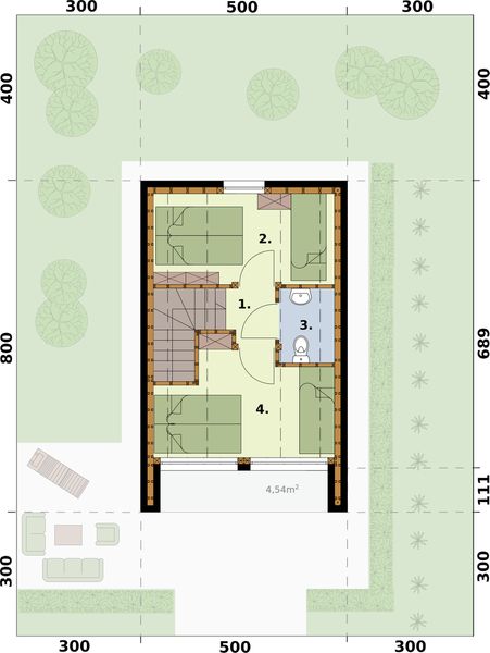 Poddasze projektu Moca 2 C szkielet drewniany dom całoroczny, mieszkalny z pompą ciepła i podłogówką