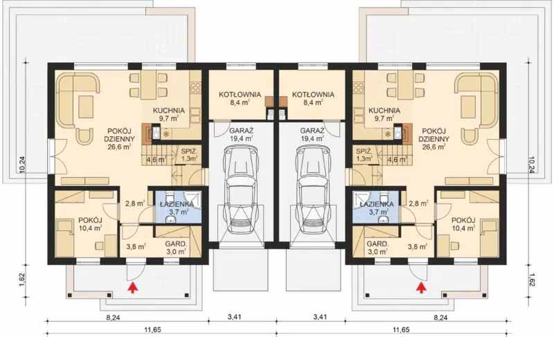 Parter projektu APS 237 dwulokalowy