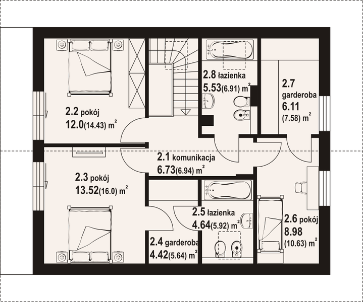 Poddasze projektu Gryfinowo c1m