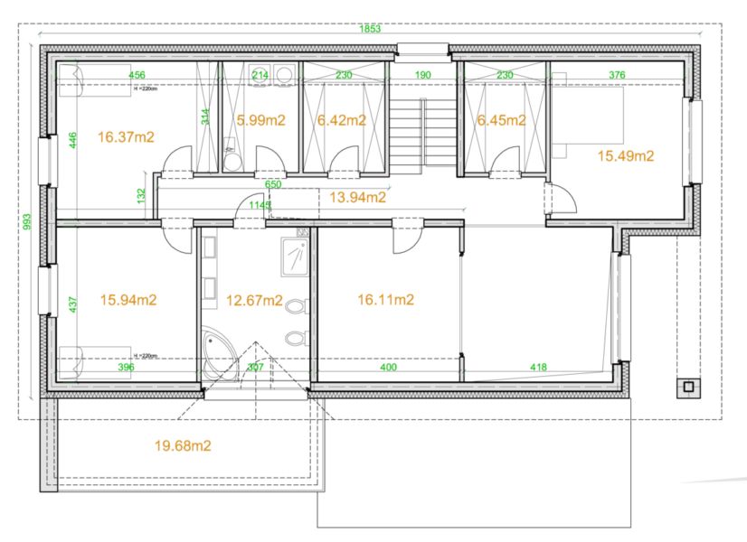 Poddasze projektu eko Typowy 66