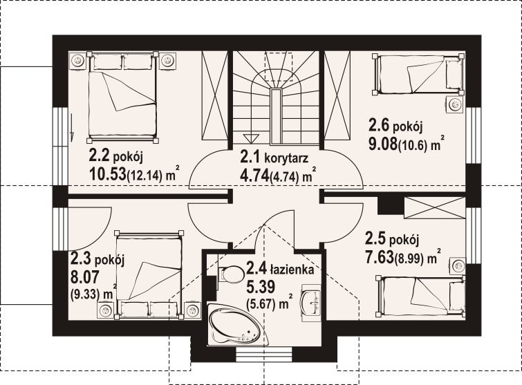 Poddasze projektu Janowo aa 70 dws