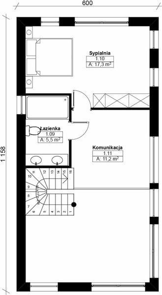 Poddasze projektu Dom modułowy całoroczny Marysia 2