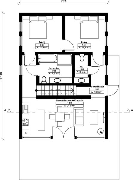 Parter projektu Dom modułowy całoroczny Marysia 4