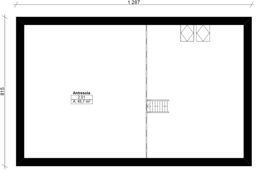 Antresola projektu Dom modułowy całoroczny Marysia 5