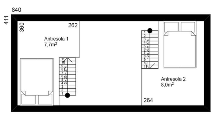 Antresola projektu Dom modułowy całoroczny Marysia 7